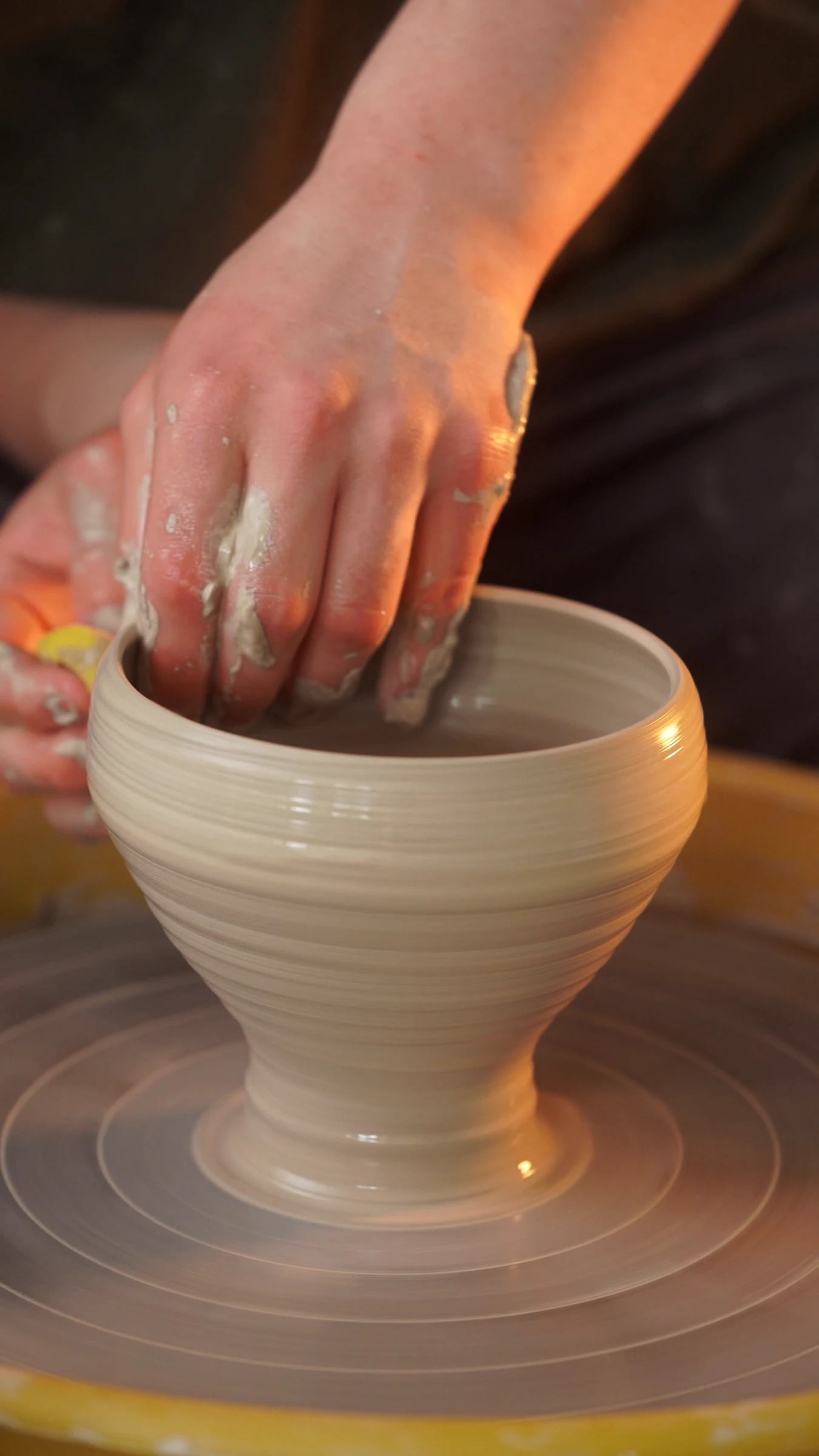 Wheel rings inside a handmade cup